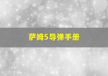 萨姆5导弹手册