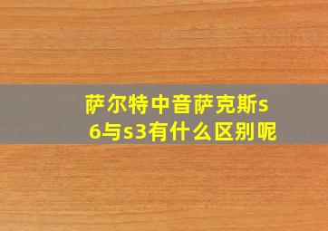 萨尔特中音萨克斯s6与s3有什么区别呢