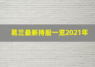 葛兰最新持股一览2021年