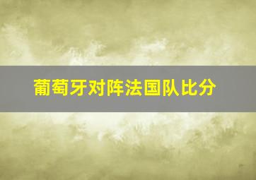 葡萄牙对阵法国队比分