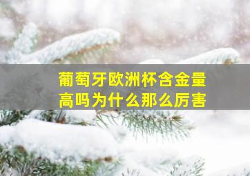 葡萄牙欧洲杯含金量高吗为什么那么厉害