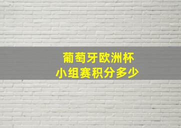 葡萄牙欧洲杯小组赛积分多少