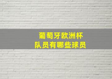 葡萄牙欧洲杯队员有哪些球员