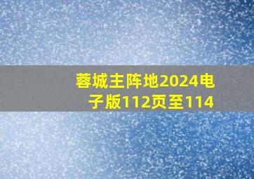 蓉城主阵地2024电子版112页至114