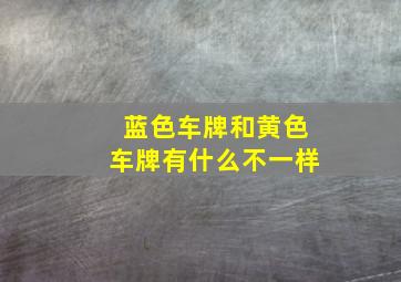 蓝色车牌和黄色车牌有什么不一样