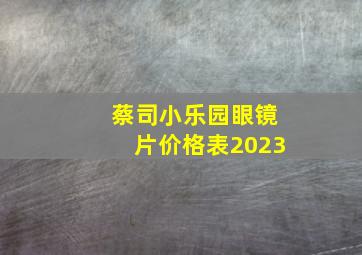 蔡司小乐园眼镜片价格表2023