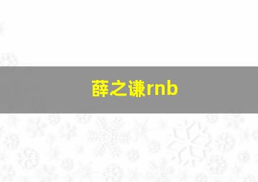 薛之谦rnb