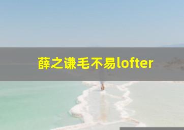 薛之谦毛不易lofter