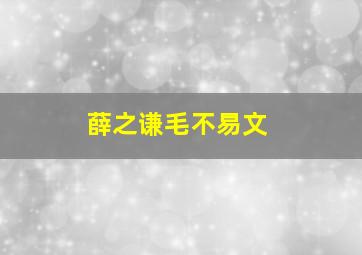 薛之谦毛不易文