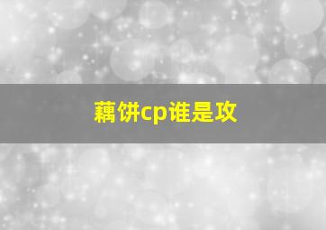 藕饼cp谁是攻