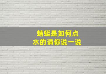 蜻蜓是如何点水的请你说一说