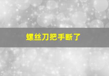 螺丝刀把手断了