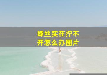 螺丝实在拧不开怎么办图片