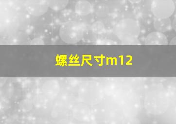 螺丝尺寸m12