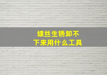 螺丝生锈卸不下来用什么工具