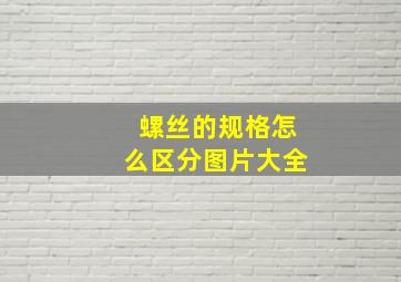 螺丝的规格怎么区分图片大全