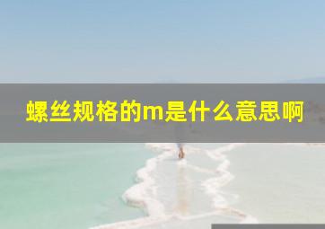 螺丝规格的m是什么意思啊