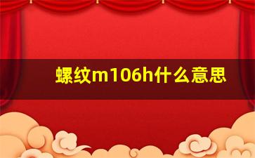 螺纹m106h什么意思