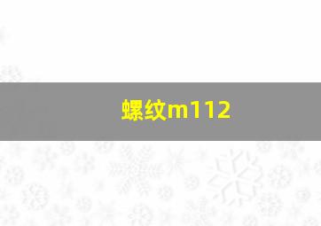 螺纹m112