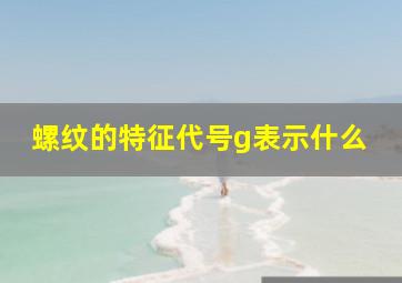 螺纹的特征代号g表示什么