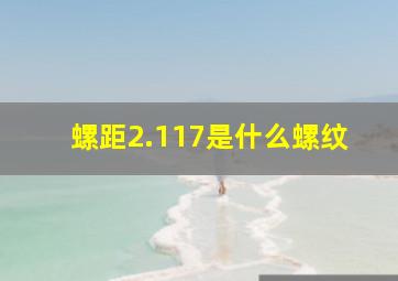 螺距2.117是什么螺纹