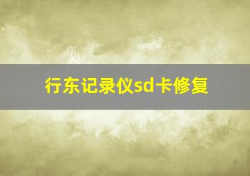 行东记录仪sd卡修复