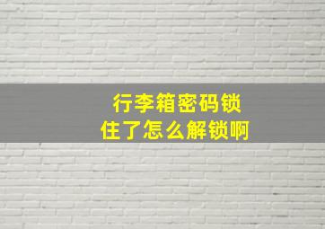 行李箱密码锁住了怎么解锁啊