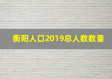 衡阳人口2019总人数数量