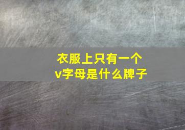 衣服上只有一个v字母是什么牌子