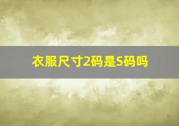 衣服尺寸2码是S码吗