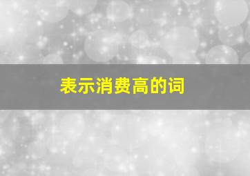 表示消费高的词