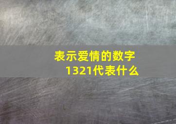 表示爱情的数字1321代表什么