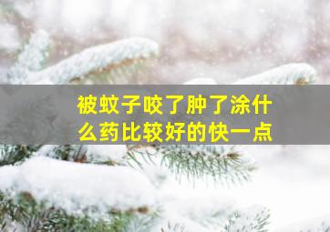 被蚊子咬了肿了涂什么药比较好的快一点