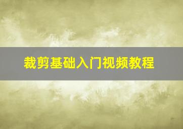 裁剪基础入门视频教程