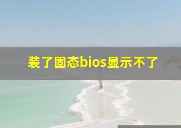 装了固态bios显示不了