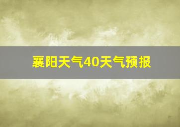 襄阳天气40天气预报