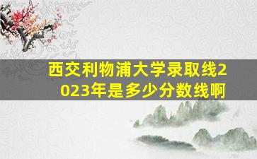 西交利物浦大学录取线2023年是多少分数线啊