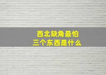 西北缺角最怕三个东西是什么