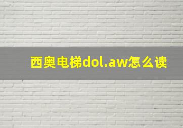 西奥电梯dol.aw怎么读