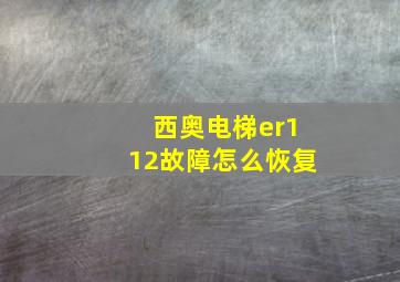 西奥电梯er112故障怎么恢复