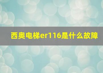 西奥电梯er116是什么故障