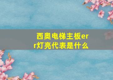 西奥电梯主板err灯亮代表是什么