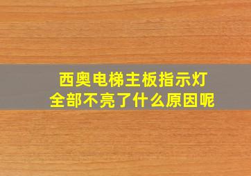 西奥电梯主板指示灯全部不亮了什么原因呢