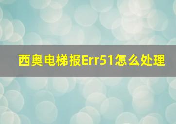 西奥电梯报Err51怎么处理