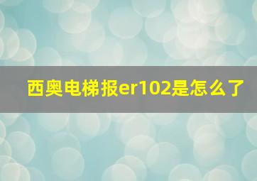 西奥电梯报er102是怎么了