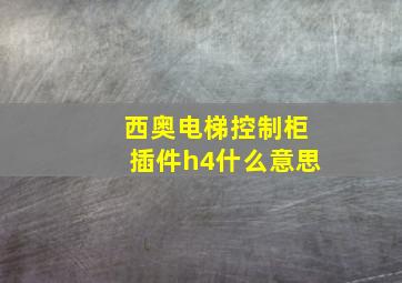 西奥电梯控制柜插件h4什么意思