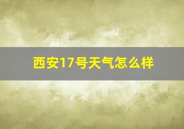 西安17号天气怎么样