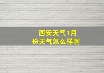 西安天气1月份天气怎么样啊