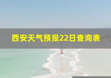 西安天气预报22日查询表