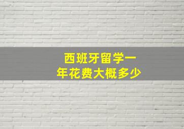 西班牙留学一年花费大概多少